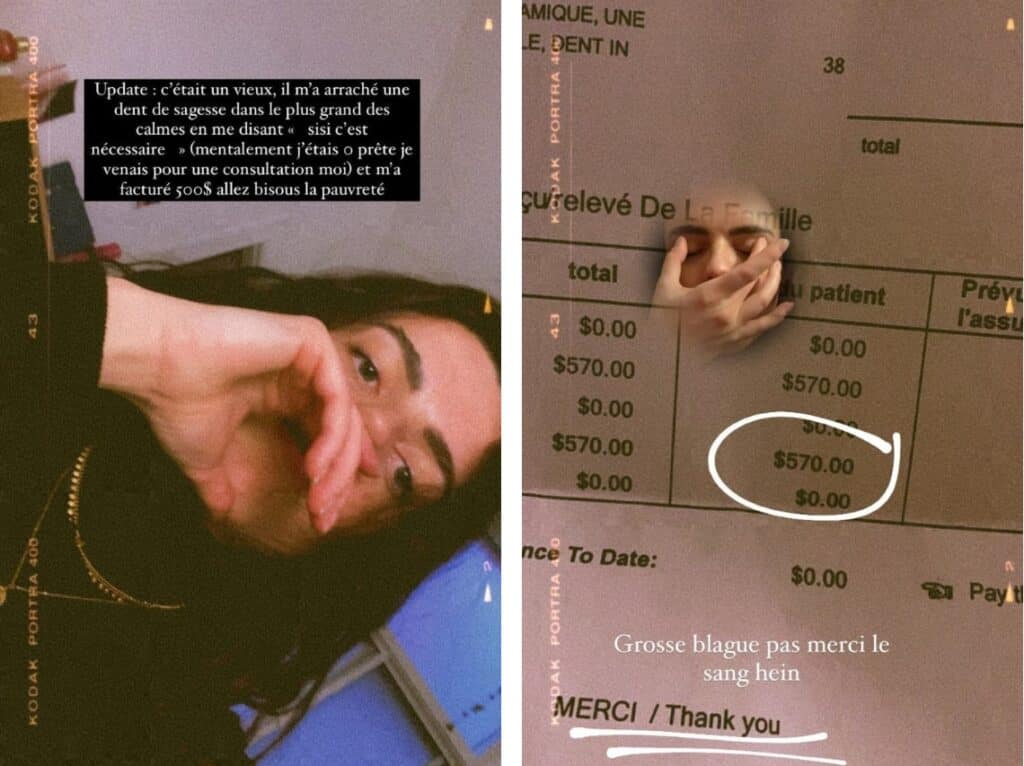 prix arrachage dents de sagesse au canada, montréal sans prise en charge par chapka