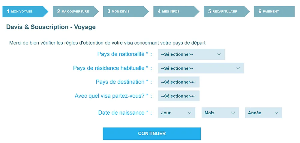 Devis et souscription globe pvt d'acs assurance pvt dans le monde